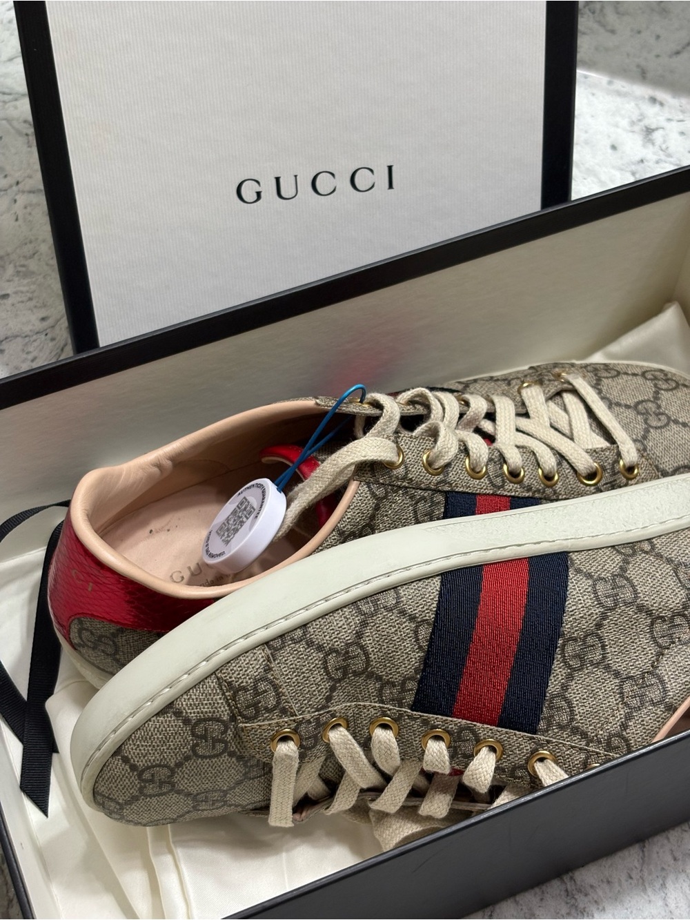 Gucci Ace GG Supreme Sneakers Size 8